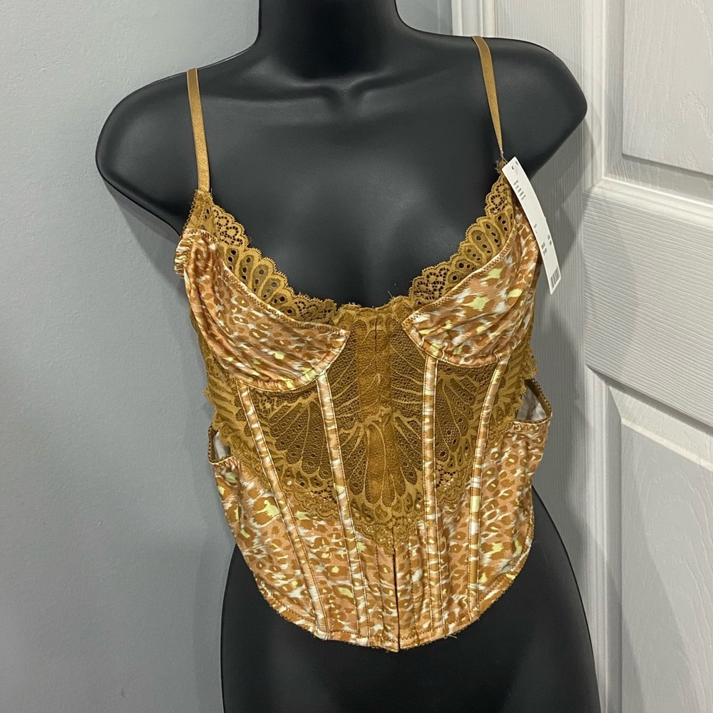 Mustard yellow corset top UO